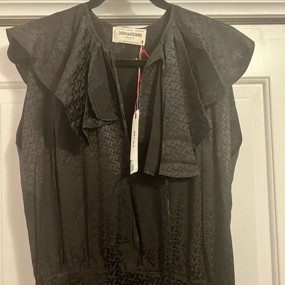 NWT Zadig and Voltaire Racky Silk Jacquard Midi Dress in Dark Chicolate - Picture 3 of 11